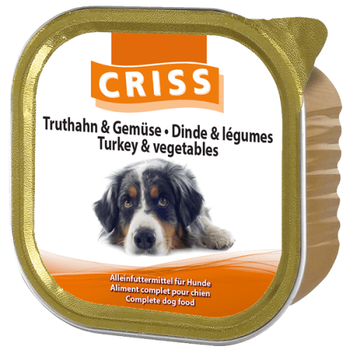 Scatolette per cani CRISS patè di Tacchino e Verdure 18x300gr